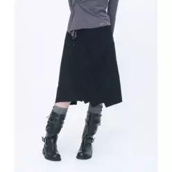 매장정품 MISEKI SEOUL Diagonal pleats midi skirt BLACK