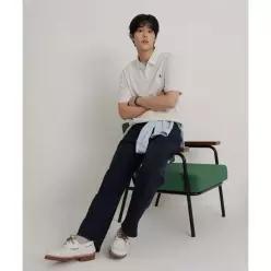 BEANPOLE MEN 오픈넥 소프트 반달피케 티셔츠 라이트 그레이