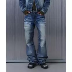 9999아카이브 Utility Whisker Flare Denim Pants