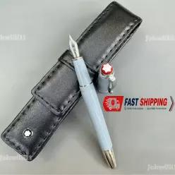 미국 마이스터스틱 163 작가 몽블랑 가죽 파우치 만년필 연한 파랑 800114227873