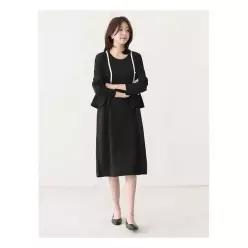 [드리다] 여성 봄 가을 빅사이즈 반팔 원피스 브이넥 가디건 셋트 40-50대 미시 중년 엄마옷 538587