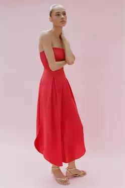 ZARA 비대칭 밑단 점프수트 - 레드 8852/741/600