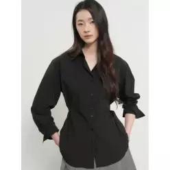 제너럴아이디어 GENERALIDEA 벨티드 핀턱 셔츠 [BLACK] GF1LSH502 GF1LSH502BK 239007