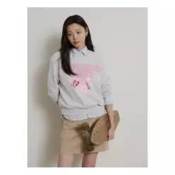 빈폴 26SS 시즌오프 30% B. my 그래픽 오버핏 스웨트 셔츠 그레이 (BF6241N013)