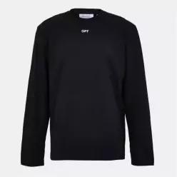 Off White 오프 화이트 크루넥 긴소매 저지 티셔츠 - 검정-흰색 7641722