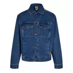 Timberland 팀버랜드 데님 재킷 단색 패턴 가슴 포켓이 있는 - 미드 인디고 7635448