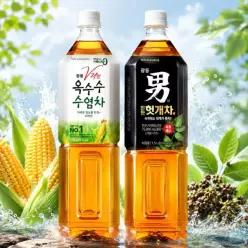 광동 옥수수수염차 헛개차 1.5L 3개씩 2종 총 6개입 차음료 옥수수차