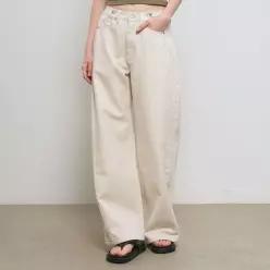 WOMAN 스냅 디테일 와이드 데님 팬츠 IVORY / WBE3L11508