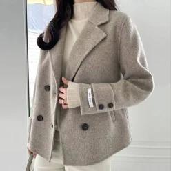 [울100%]까밀 핸드메이드 하프 코트988511