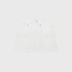 커버낫반바지 CQK CO2501SR70-WH 우먼 카고 데님 미니 스커트 White