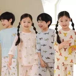 삐삐롱 2026 남아 여아 키즈 초등학생 데일리 간절기 내의 내복 모달 편면 7부 실내복
