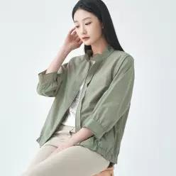 [지센] 3컬러 수피마코튼 셔링밴드넥 숏 코트 LCCAO422