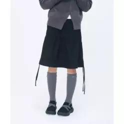 매장정품 MISEKI SEOUL Wavy line shirring midi skirt BLACK
