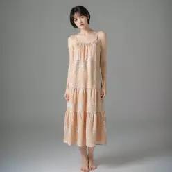 바바라 언더웨어 플라워 실내복 여성 민소매 홈웨어 AGW4627LF SQE496