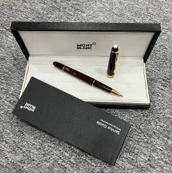 미국 몽블랑 롤러볼 펜 마이스터스턱 163 버건디 골드 트림 상자 새 것 257613811327