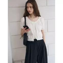 드로우핏 우먼 DRAWFIT WOMEN 코티지 레이스 크롭 블라우스 [WHITE] DFWMSH4202WH 385888