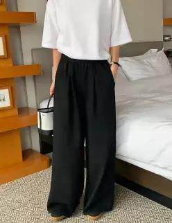 메디 핀턱 와이드핏 밴딩 팬츠 (3 color)
