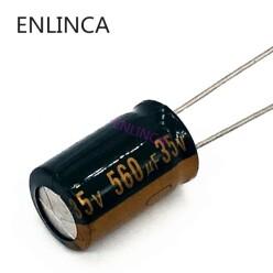 12 개/몫 P14 낮은 ESR/임피던스 고주파 35v 560 미크로포맷 알루미늄 전해 콘덴서 크기 10x20 560UF35V 20