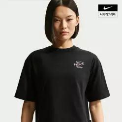 매장정품 나이키 여성 스포츠웨어 오버사이즈 미드 크롭 티셔츠 IV3241-010 438541