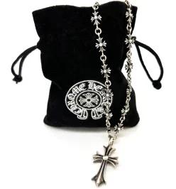 크롬하츠 고딕 타이니 목걸이 크로스 펜던트 1999 925 스털링 실버 한정판 52CM 백화점선물포장