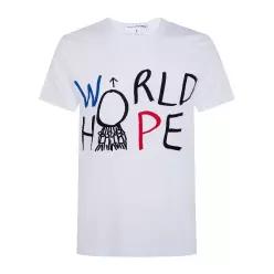 백 넥 텍스트 로고 반팔 티셔츠 FQT029 WHITE