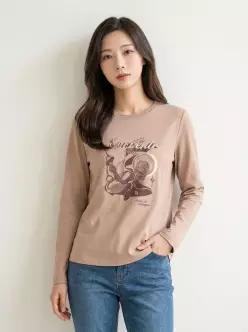 크로커다일레이디 원 포인트 라운드 티셔츠_CLEWTS115 456621 크로커다일 레이디