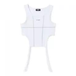 널디 NDY 우먼스 컷 아웃 슬리브리스 탑 화이트 PNEU24SL0300 139348