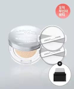 어바웃톤 ABOUTTONE SET 스킨 레이어 핏 쿠션 본품 리필2EA 플립 앤 스파츌라 증정
