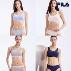 [런칭99,900]26최신상 FILA 휠라 에어리 브라탑팬티 4세트 (몰드부착/후크조절)