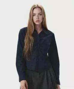 후아유 WHOAU Slim Fit Check Blouse WHBLG 8 1F