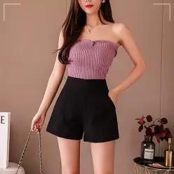 다리 여친룩 여름 오피스룩 여성 숏팬츠 길어보이는 KWA635D4