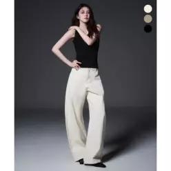 MUSINSA STANDARD WOMAN 우먼즈 코튼 커브드 팬츠 (3 colors)MWFPC4A15