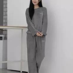 [라일리여성언더웨어] Rly 골지 밍크 여성 겨울 수면 잠옷 홈웨어 53299235)