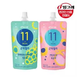 11kal 곤약젤리 2종 130g 30개 /청포도/복숭아