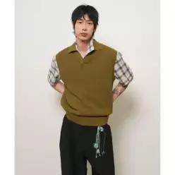 제너럴아이디어 GENERALIDEA MAN 오픈 카라 니트 베스트 [OLIVE] GF2MKV015 GF2MKV015OL 238560