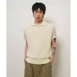 제너럴아이디어 GENERALIDEA MAN 오픈 카라 니트 베스트 [IVORY] GF2MKV015 GF2MKV015IV 238558