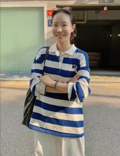 탄탄 오버핏 럭비 카라 티셔츠 (one color)