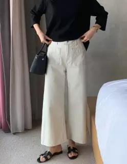 MADE 피넛진 데일리핏 와이드 포켓 팬츠 (one color) '히든밴딩'