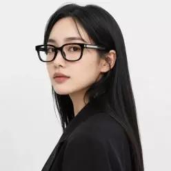 생로랑 안경테 SL 723J 001 스퀘어 뿔테 아시안핏 안경