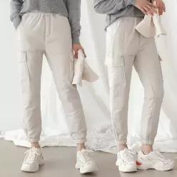 여성 겨울 S-XL 따뜻한 패딩 카고 조거팬츠 밴딩 바지 -KPN0253-