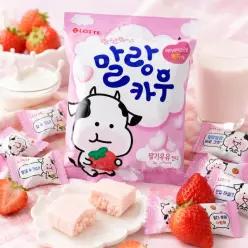 롯데 말랑카우 딸기우유 158g x 2개(개별포장) 대용량 낱개포장 탕비실 사무실간식