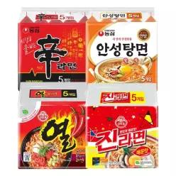 (H)봉지라면 4종 세트(신라면5+안성탕면5+진라면매운맛5+열라면5)