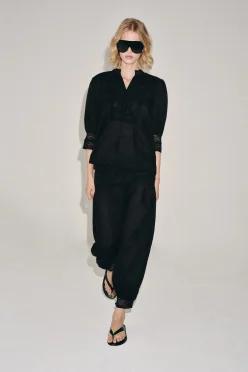 국내배송 자라 ZARA ZW 컬렉션 자수 블라우스 블랙 7521054800 7521054 2124308