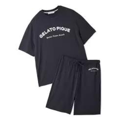 매장정품 GELATO PIQUE [HOMME] 캐주얼 레이온 로고 티셔츠  숏 팬츠 셋업 PMCT264202