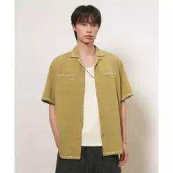 제너럴아이디어 GENERALIDEA MAN 스티치 노치드 하프 셔츠 [KHAKI] GF1MSH005 GF1MSH005KH 238437