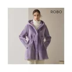 로보 스페인 라도마社 리버시블 스트링 후드 무스탕 코트 CSC23D109