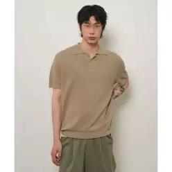 제너럴아이디어 GENERALIDEA MAN 온도컷 쿨 버튼 카라 하프 니트 [TAUPE] GF2MKP013 GF2MKP013TP 238434