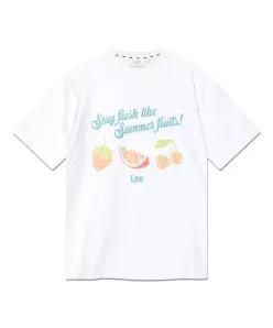 리 우먼 과일 그래픽 릴랙스드 티셔츠 화이트 4968303
