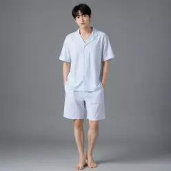 바바라 언더웨어 시원한 면 지지미 스트라이프 남성 파자마 AMP4623S OVZ851