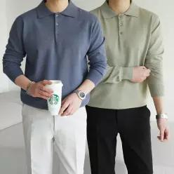 [비욘드마이셀프]남자카라니트 비스코스 캐시미어 라이크 부드러운 니트티 9color